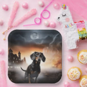Dachshund Halloween eng Papieren Bordje (Feest)
