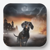 Dachshund Halloween eng Papieren Bordje (Voorkant)