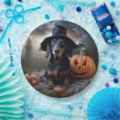 Dachshund Halloween eng Papieren Bordje (Feest)