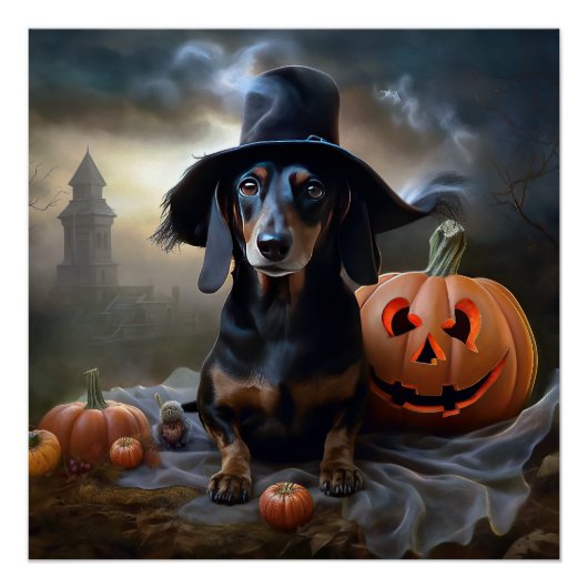 Dachshund Halloween eng Perfect Poster (Voorkant)