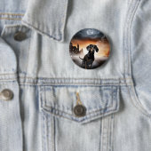 Dachshund Halloween eng Ronde Button 5,7 Cm (In situ)