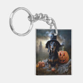 Dachshund Halloween eng Sleutelhanger (Voorkant Links)