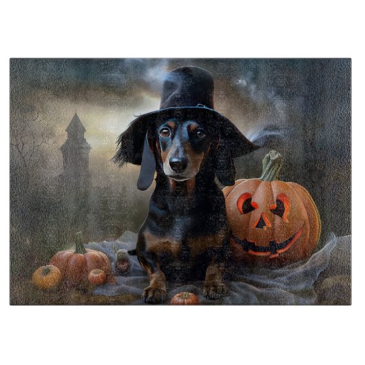 Dachshund Halloween eng Snijplank (Voorkant)