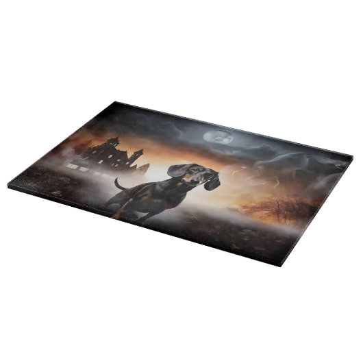 Dachshund Halloween eng Snijplank (Hoek)