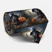 Dachshund Halloween eng Stropdas (Opgerold)