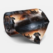 Dachshund Halloween eng Stropdas (Opgerold)