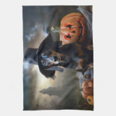 Dachshund Halloween eng Theedoek (Verticaal)