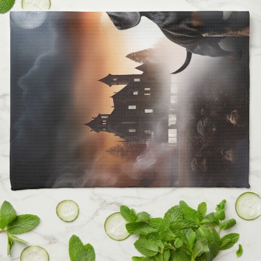 Dachshund Halloween eng Theedoek (Gevouwen)