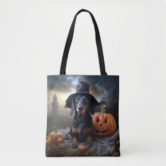 Dachshund Halloween eng Tote Bag (Voorkant)