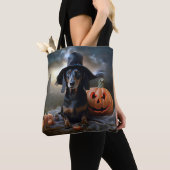 Dachshund Halloween eng Tote Bag (Dichtbij)