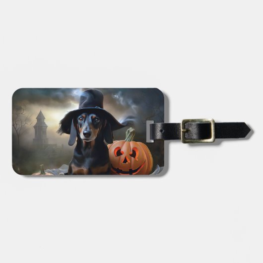 Dachshund Halloween Griezelen Bagagelabel (Voorkant horizontaal)