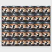 Dachshund Halloween Griezelen Cadeaupapier (Vlak)