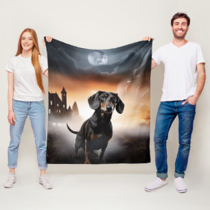 Dachshund Halloween Griezelen Fleece Deken