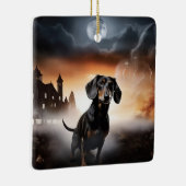 Dachshund Halloween Griezelen Keramisch Ornament (Rechts)