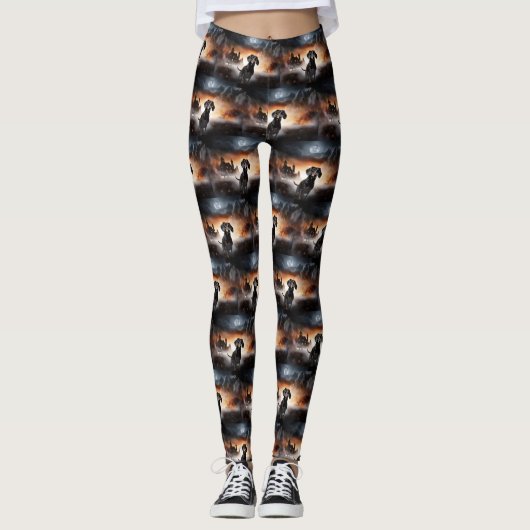 Dachshund Halloween Griezelen Leggings (Voorkant)