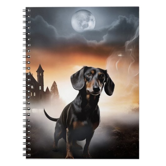 Dachshund Halloween Griezelen Notitieboek (Voorkant)