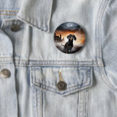 Dachshund Halloween Griezelen Ronde Button 5,7 Cm (In situ)