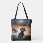 Dachshund Halloween Griezelen Tote Bag (Achterkant)