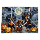 Dachshund Halloween Griezelig Groot Cadeauzakje (Voorkant)