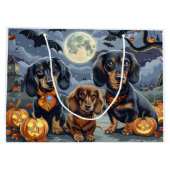 Dachshund Halloween Griezelig Groot Cadeauzakje (Achterkant)