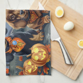 Dachshund Halloween Griezelig Theedoek (Quarter Fold)