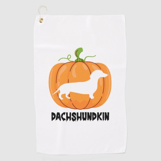 Dachshund Halloween Hond Golfhanddoek (Voorkant)
