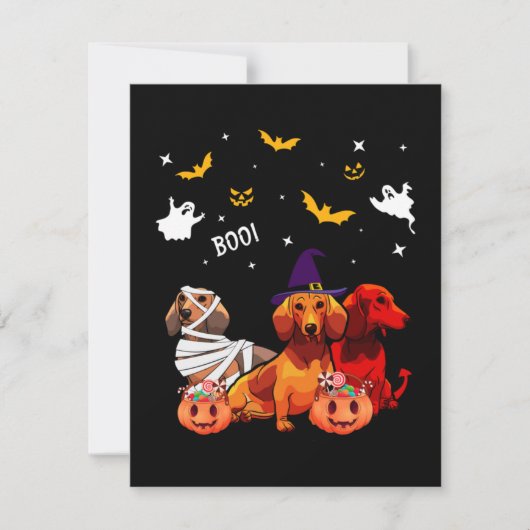 Dachshund Halloween Hondenliefhebber Bedankkaart (Voorkant)