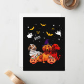 Dachshund Halloween Hondenliefhebber Notitiekaartje (Voorkant / Achterkant in situ)