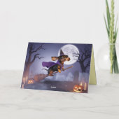 Dachshund Halloween kaart (Achterkant)