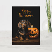 Dachshund Halloween Kaart (Voorkant)