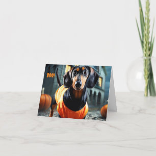 Dachshund Halloween Kaart Invitation