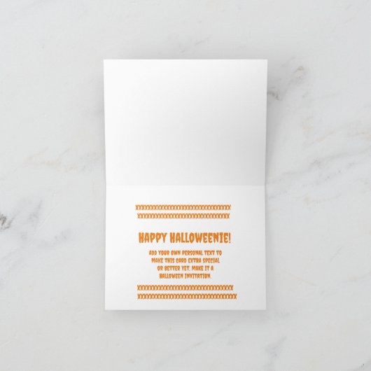 Dachshund Halloween Kaart Invitation (Binnen)