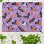 Dachshund Halloween Kitchen Towel Theedoek (Gevouwen)