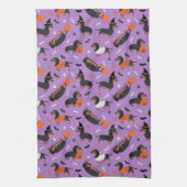 Dachshund Halloween Kitchen Towel Theedoek (Verticaal)