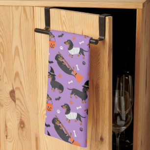Dachshund Halloween Kitchen Towel Theedoek