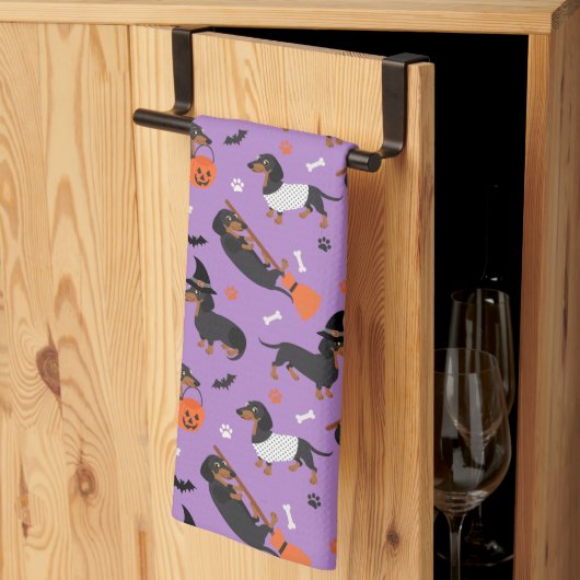 Dachshund Halloween Kitchen Towel Theedoek (Derde Gevouwen)