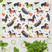 Dachshund Halloween Kitchen Towel Theedoek (Gevouwen)