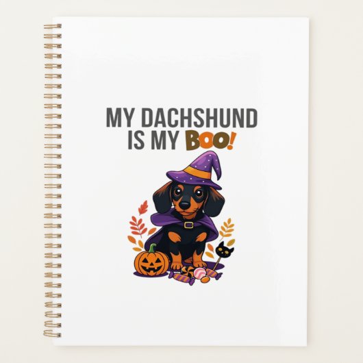 Dachshund Halloween-kostuum Mijn Dachshund is mij Planner (Voorkant)