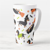 Dachshund Halloween Latte Mok (Rechterhoek)
