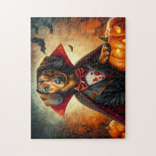 Dachshund Halloween Legpuzzel (Verticaal)