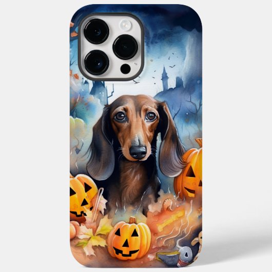 Dachshund Halloween met pompoenen eng Case-Mate iPhone Case (Achterkant)