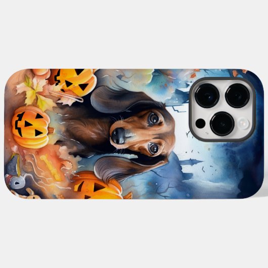 Dachshund Halloween met pompoenen eng Case-Mate iPhone Case (Achterkant (horizontaal))