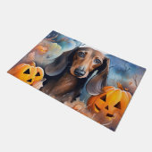 Dachshund Halloween met pompoenen eng Deurmat (Schuin)