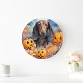 Dachshund Halloween met pompoenen eng Grote Klok (Huis)