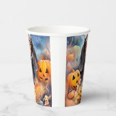 Dachshund Halloween met pompoenen eng Papieren Bekers (Rechts)