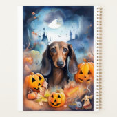 Dachshund Halloween met pompoenen eng Planner (Achterkant)