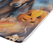 Dachshund Halloween met pompoenen eng Snijplank (Hoek)