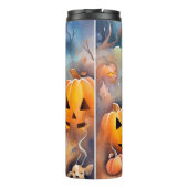 Dachshund Halloween met pompoenen eng Thermosbeker (Achterkant)