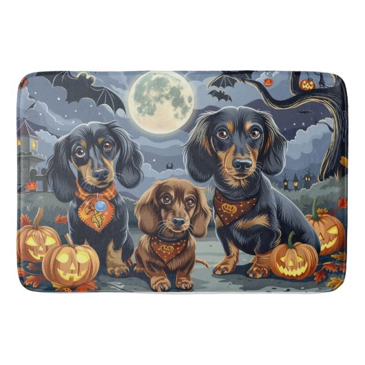 Dachshund Halloween Spoken  Badmat (Voorkant)