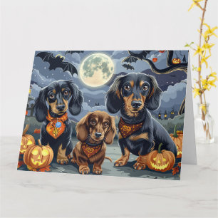 Dachshund Halloween Spokenig Kaart
